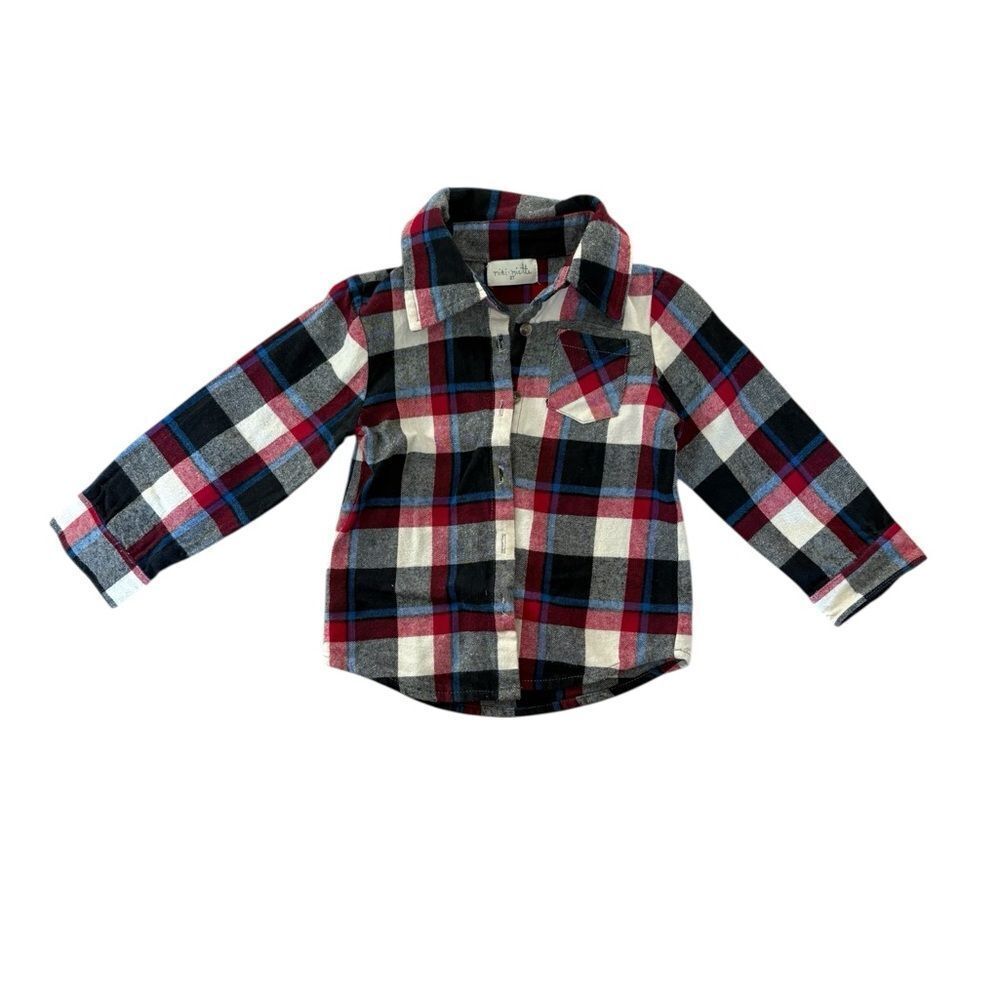 Plaid Kids Shirt - Red, Blue, Black